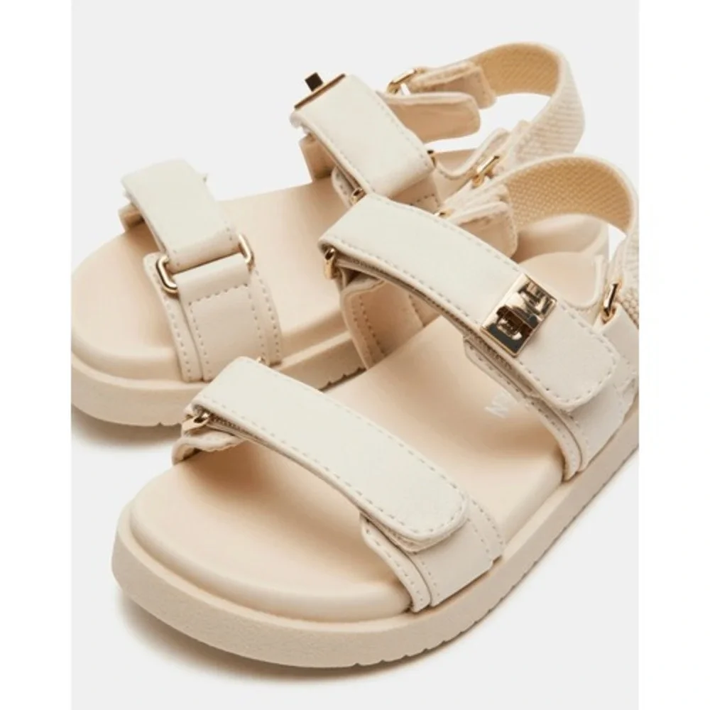 NWOT Steve Madden Mona Platform‎ Sandals Girls Size 2M Bone Strappy Slingback